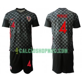 Croazia Spiro Pericic 4 Bambino Maglia Trasferta Euro 2020 Manica Corta (+ Pantaloncini)